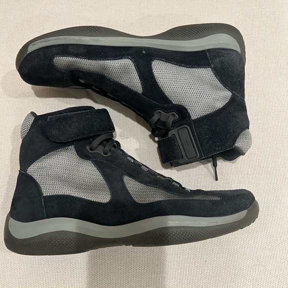 Prada America’s Cup high top suede sneakers, size 8 (style 4T 0341) - Picture 3 of 12